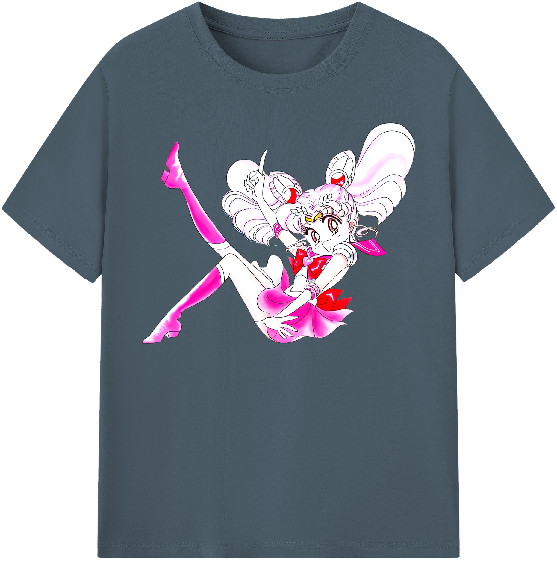 （画像用） 美少女戦士セーラームーン ちびうさ Sailor Moon Chibiusa Tsukino Usagi Small Lady Serenity 綿100％半袖Tシャツ（フロントプリント）